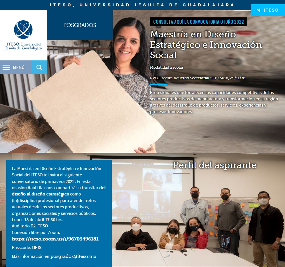 Maestría en Diseño Estratégico e Innovación Social